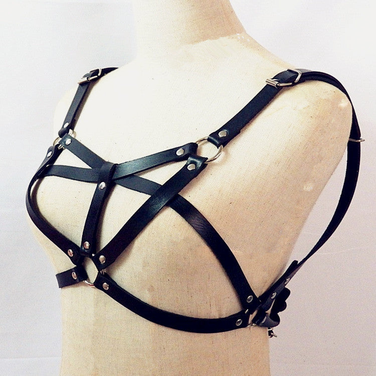 Punk Personality Multi-ring Rivet Chest Strap Limorista