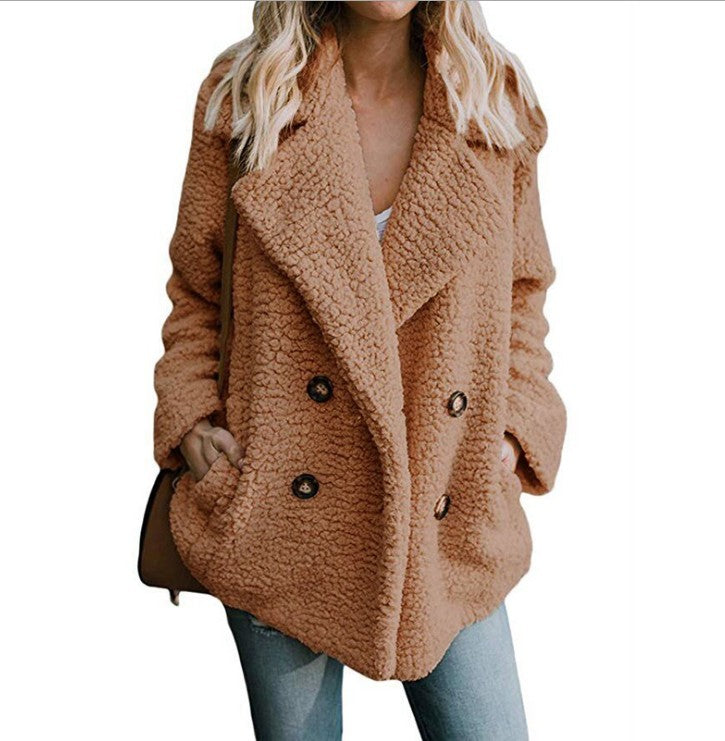 Autumn And Winter Fashion Button Suit Collar Pocket Blouse Limorista