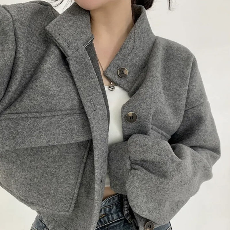 Short Idle Style Loose Casual Woolen Woolen Coat Limorista