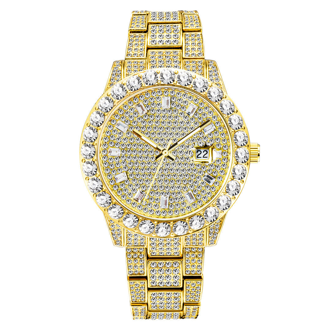 Fashionable Large Dial Full Diamond Watch Limorista