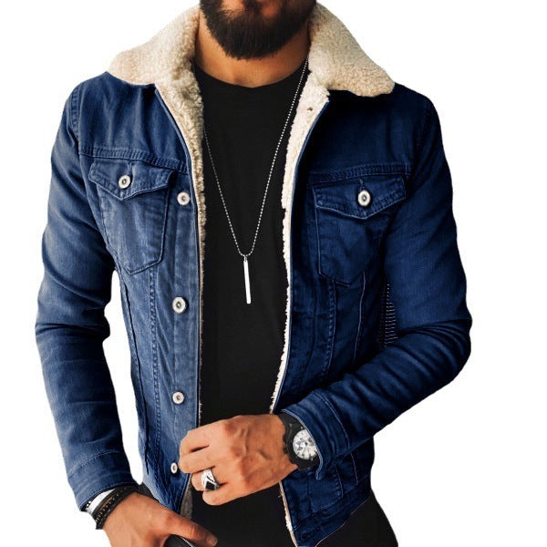Lamb Wool Thickening Denim Jacket Limorista