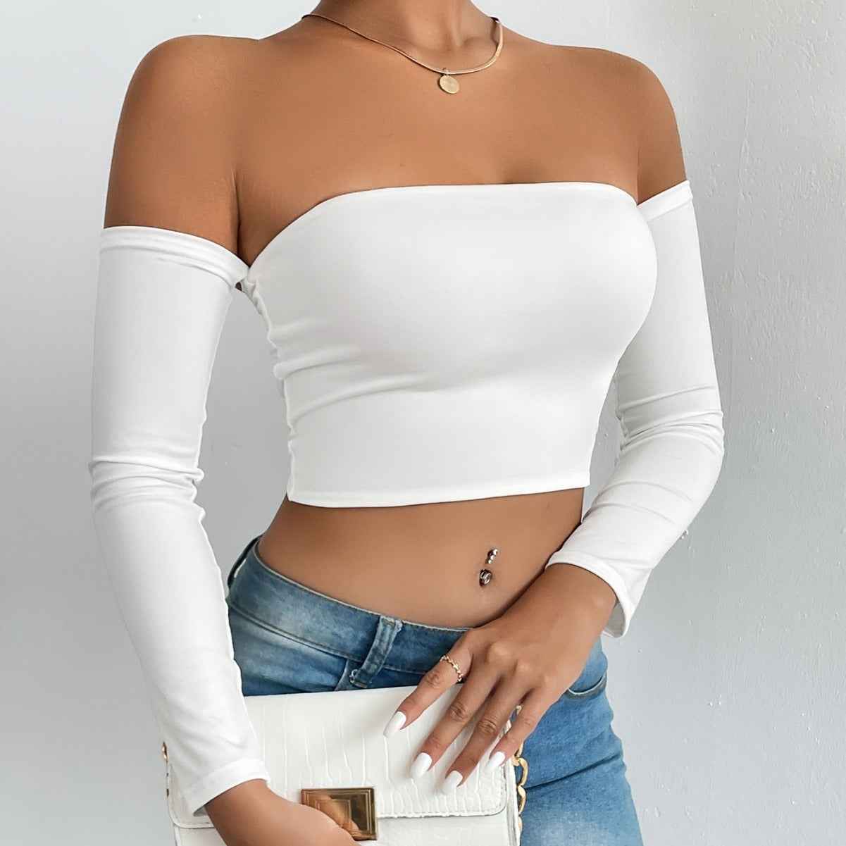 Limorista - European And American Camisole Waist Trimming Short Sleeve