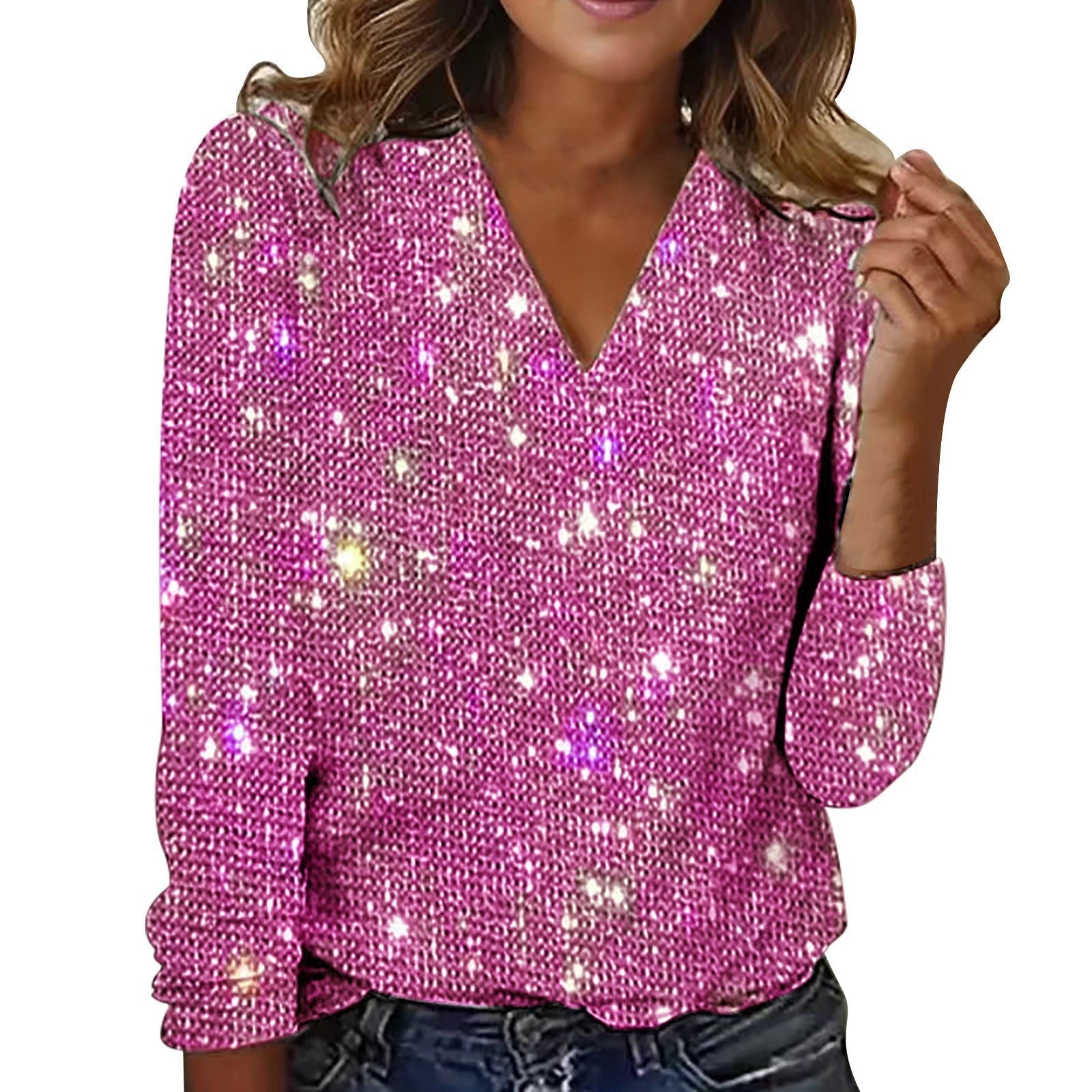 Digital Printed Round Neck Long Sleeved T-shirt For Women Limorista