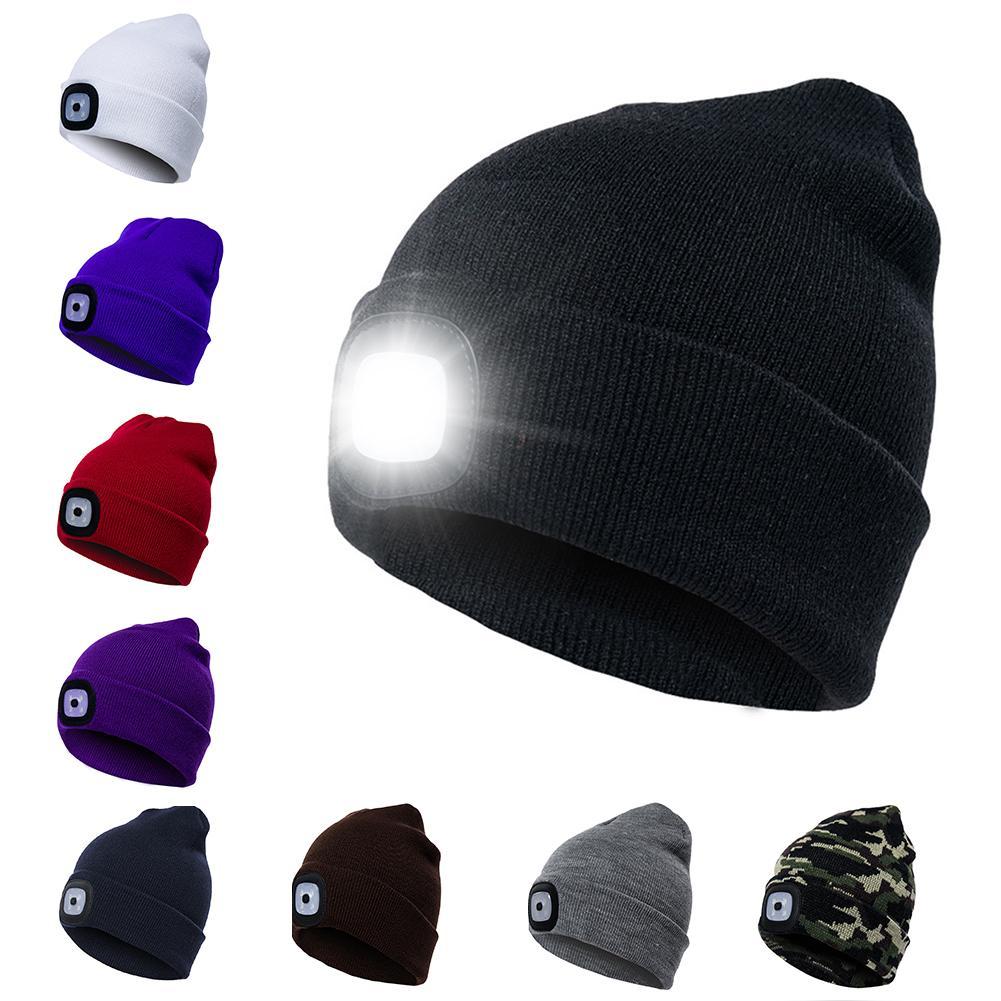 LED Knit Hat Button Cell Type Knitted Hat With Light Glowing Limorista