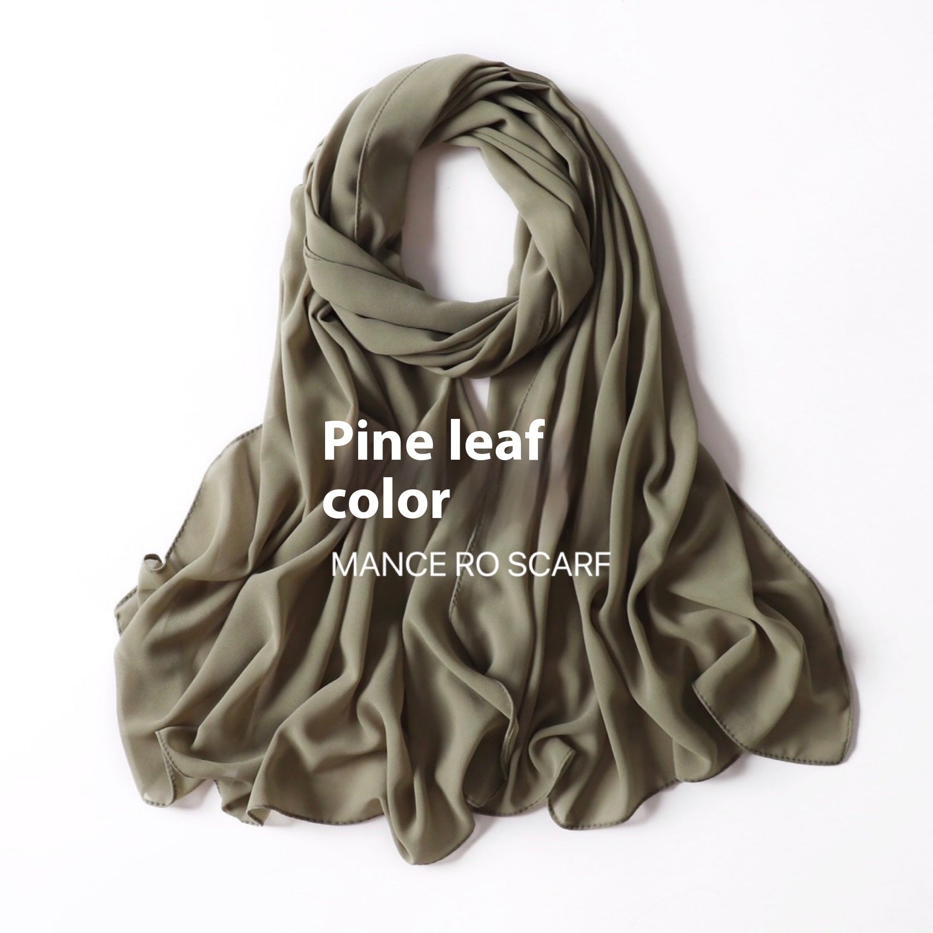Pure Color Pearl Chiffon Scarf Headcloth Veil Chiffon Scarf Limorista
