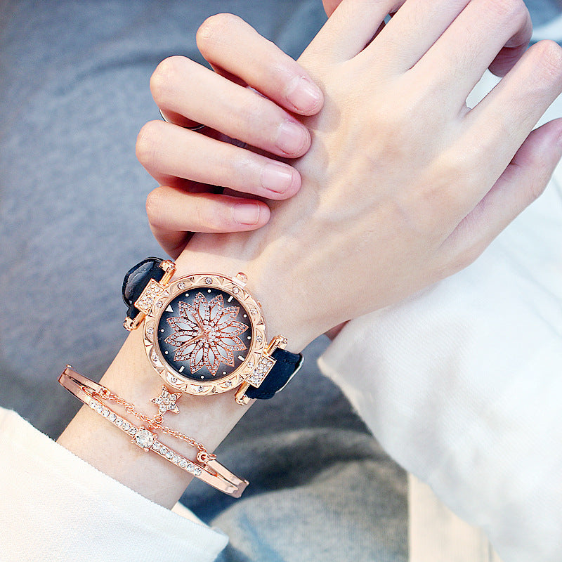 Rotating ladies net red quartz watch casual Limorista