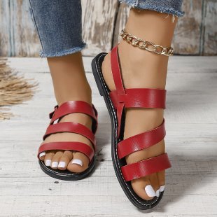 Fashion Round Toe European And American Beach Roman Women&