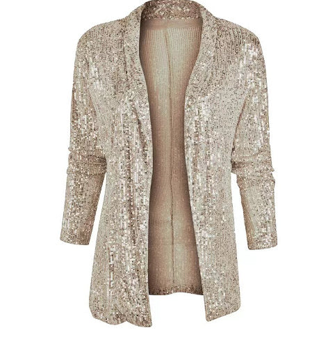Sequined Long Sleeve Elegant Small Blazer Limorista