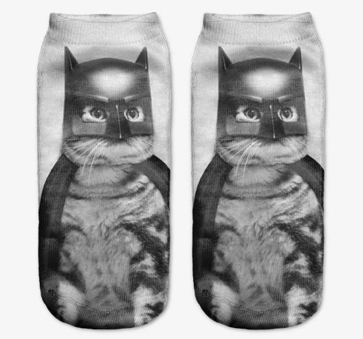 Popular Funny Unisex Short Socks 3D Cat Printed Anklet Socks Casual Socks Limorista