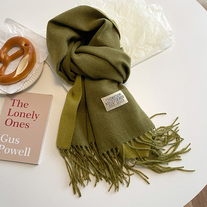 Double-sided Artificial Cashmere Scarf Women&