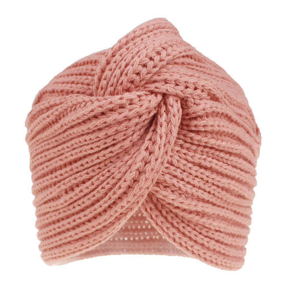 New Winter Knitted Nail Pearl Headscarf Hat Bohemian Knotted Warm Headband Limorista
