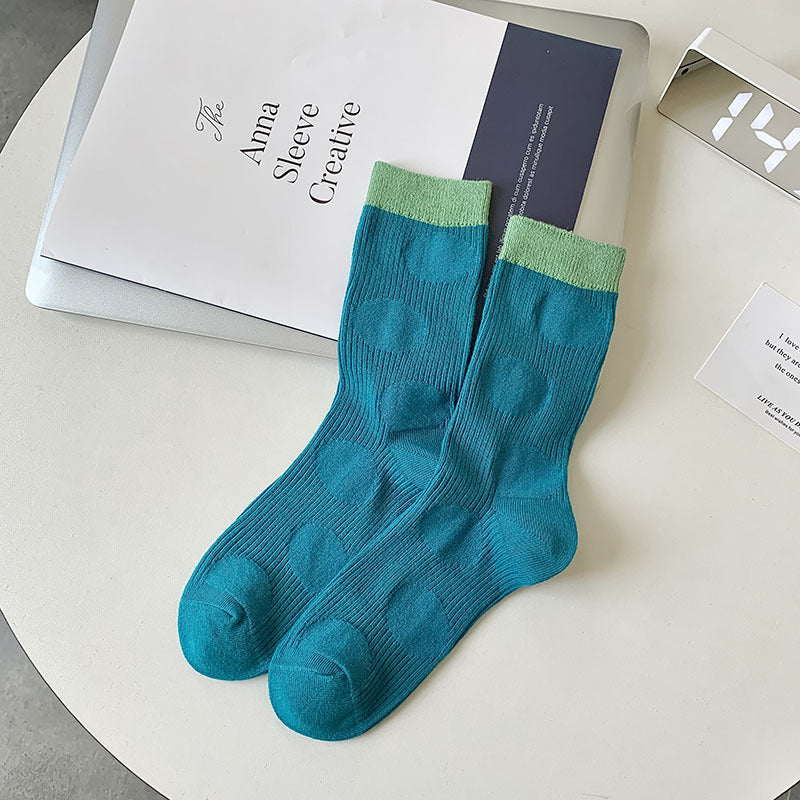 Dopamine Retro Mid-calf Length Double Needle Sweet Cool Street Ladies Loose Socks Limorista