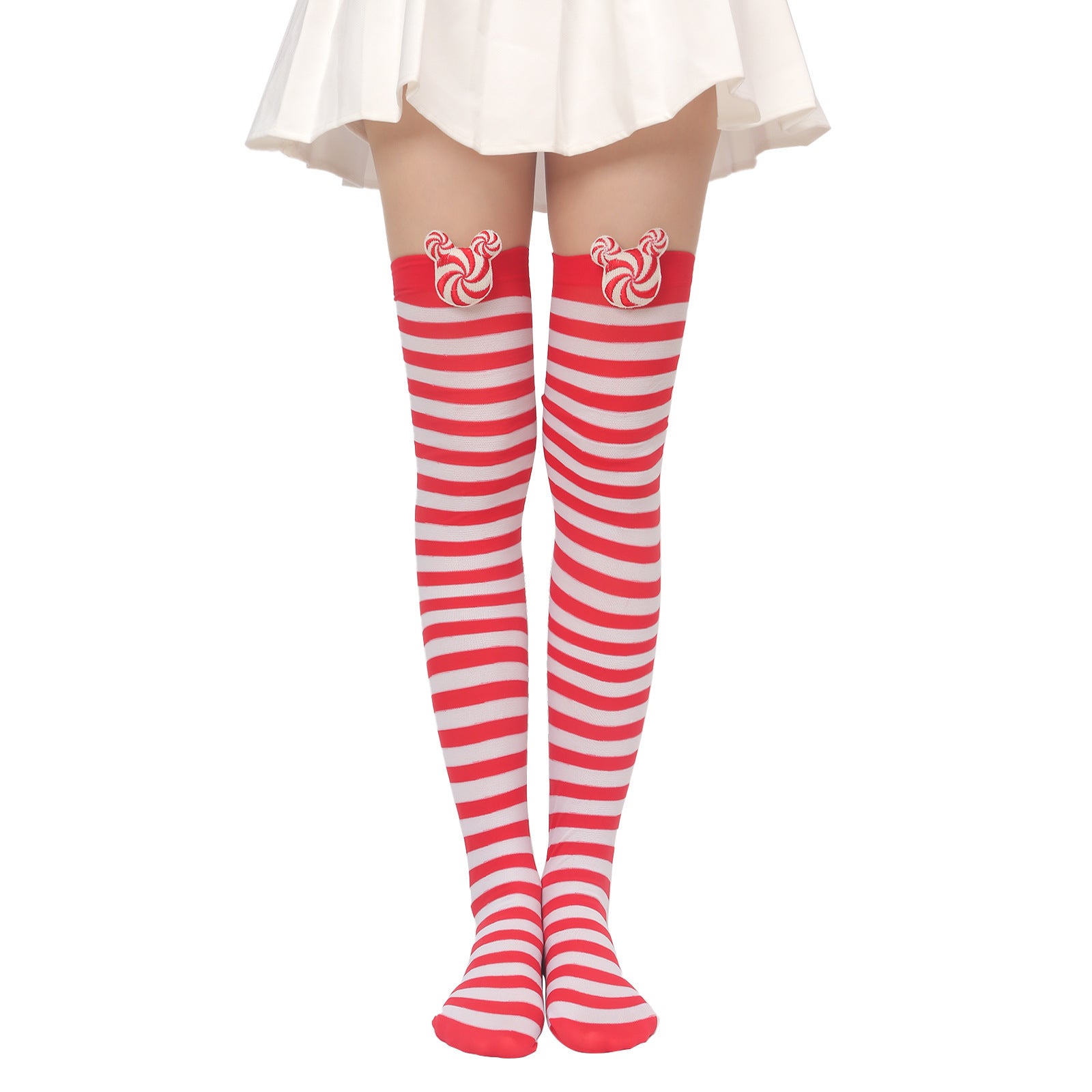 Christmas Plush Doll Knee Socks Bow Stockings Limorista