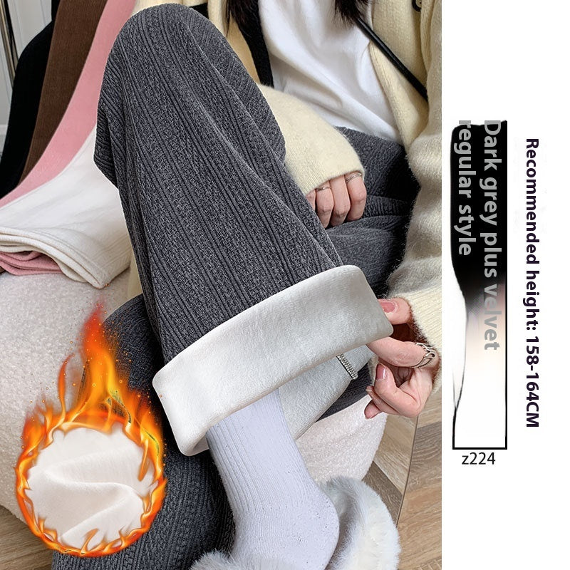 Velvet Thick Cotton Pants Outdoor Casual Wheat Narrow Version Limorista