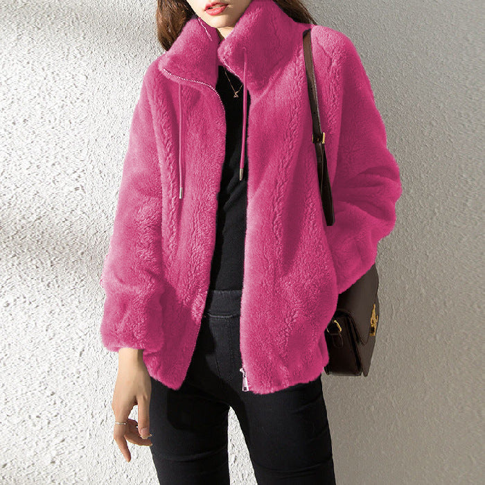 Sweater Elegant Cardigan Zipper Fleece Top Limorista