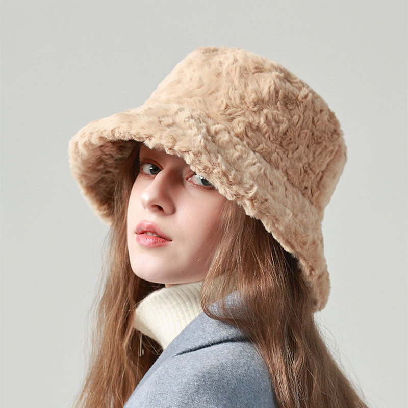 Lambswool Fisherman Hat Winter Warm Fashionable Solid Color Hats For Women Limorista