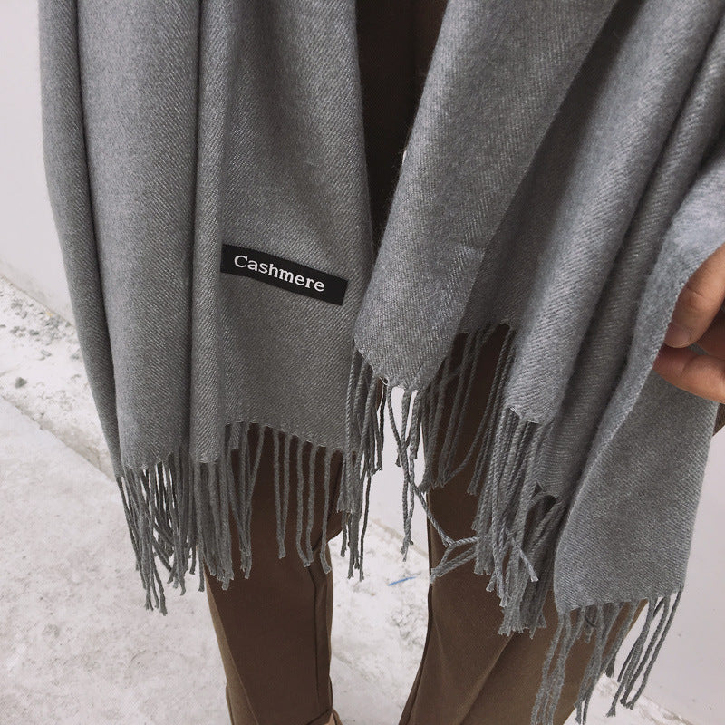 And Winter New Ladies Shawl Monochrome Cashmere Variety Warm Classic Scarf Scarf Scarf Limorista