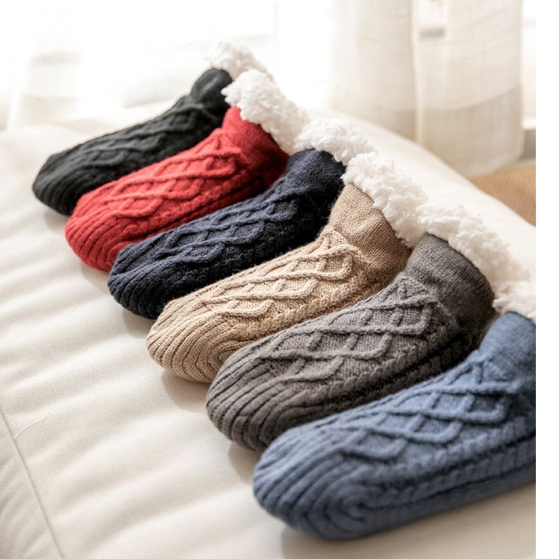 Winter Knitted Plush Floor Socks Home Warm Non-slip Carpet Socks Women Limorista