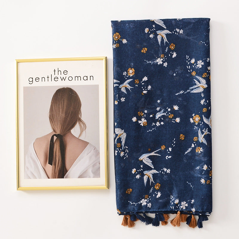 All-matching Tassel Decorative Shawl Cotton And Linen Feel Scarf Limorista
