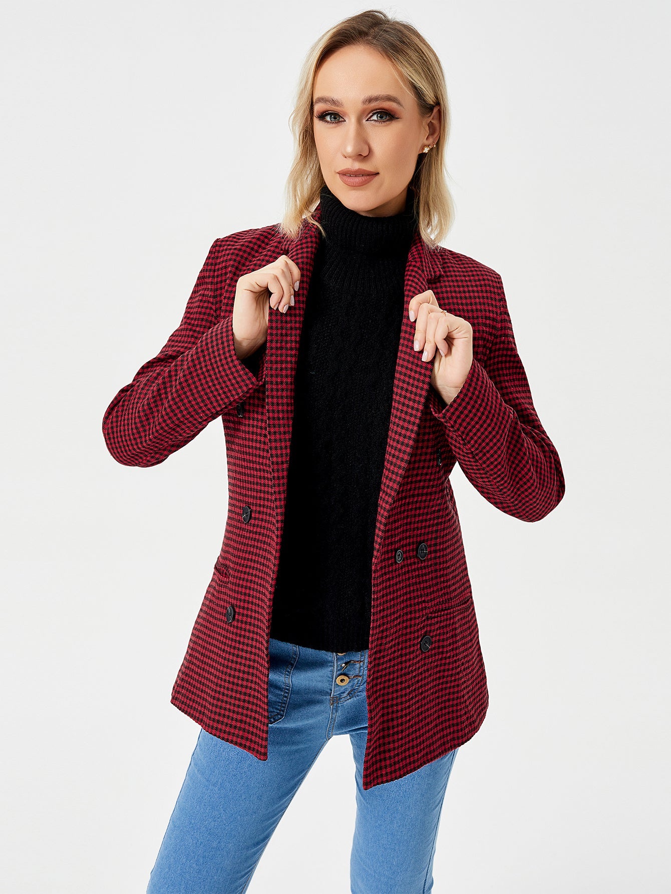 Womens Casual Blazer Jacket Long Sleeve Work 0ffice Blazer Lapel Jacket Limorista