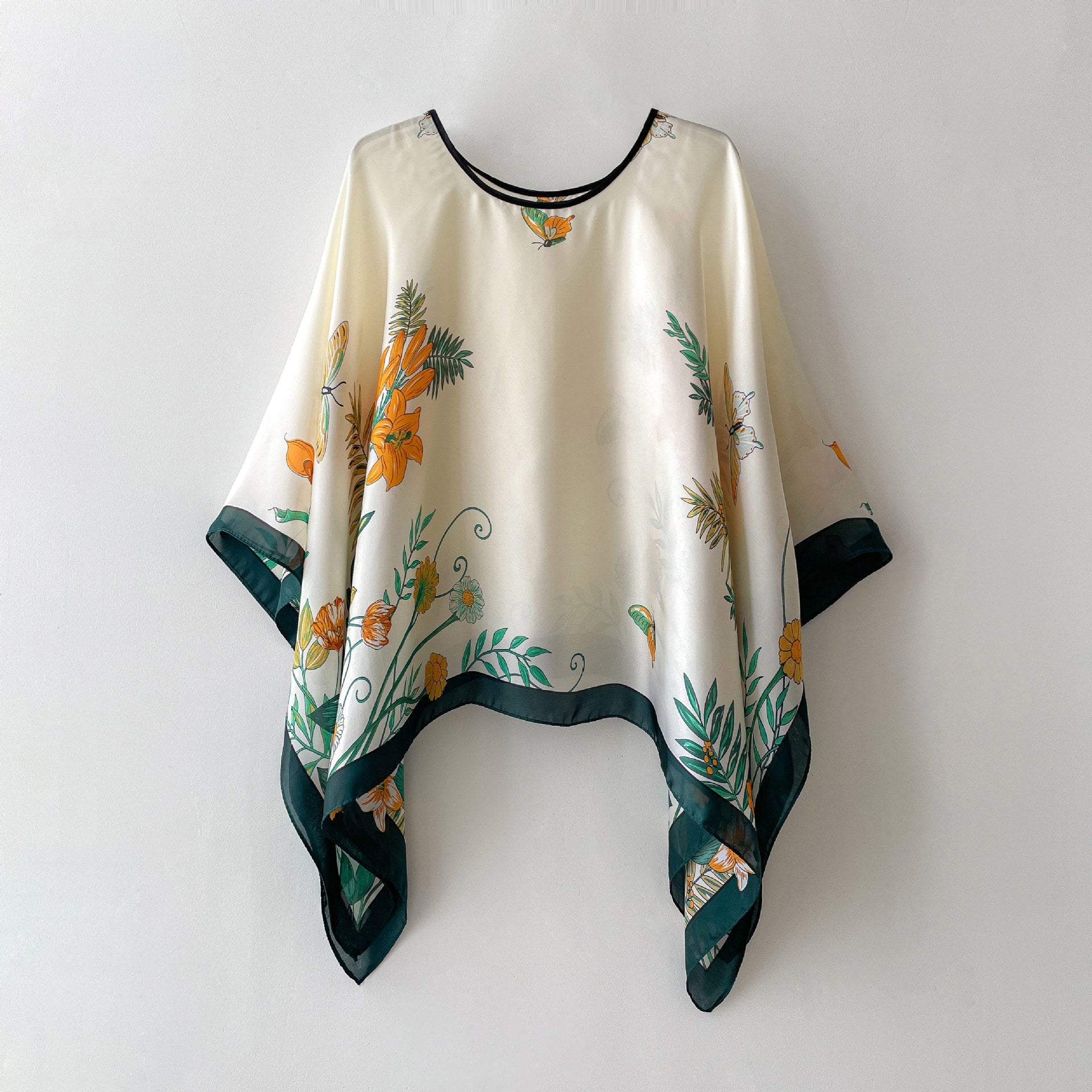 Silk Scarf Artificial Silk Sunscreen Scarf For Women Pullover Shawl Limorista