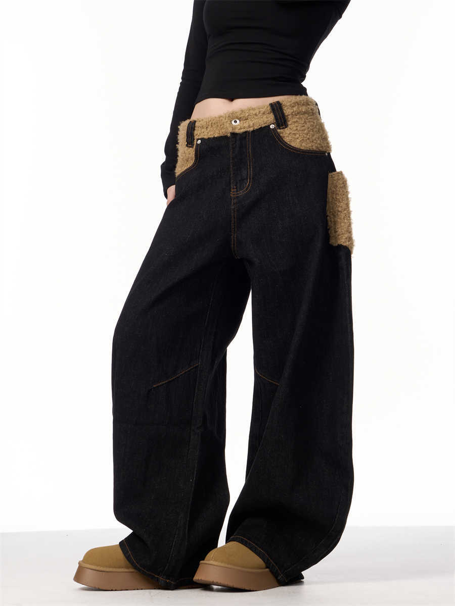 Retro Minority Design Inside-out Wear Stitching Jeans For Women Limorista