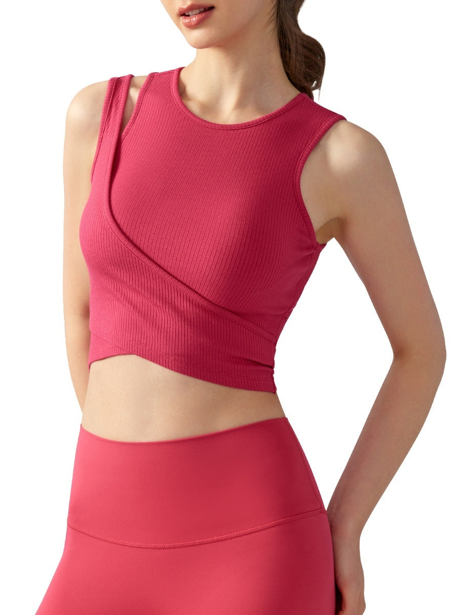Stitching Fake Two-piece Yoga Vest One-piece Fixed Female Limorista