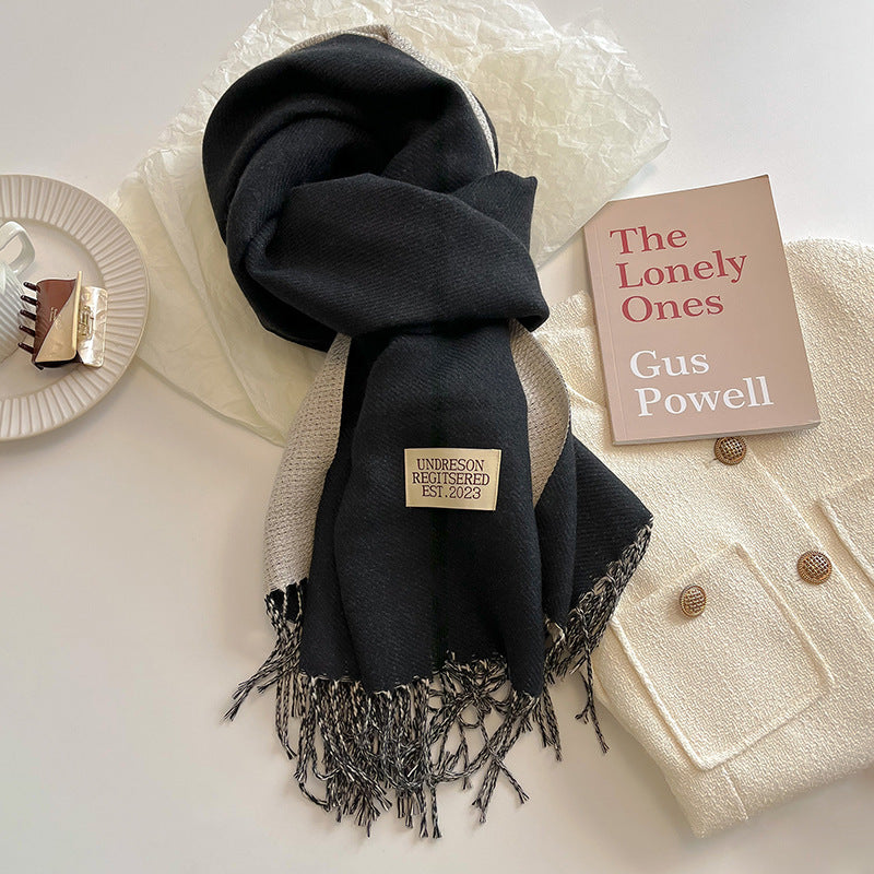 Double-sided Artificial Cashmere Scarf Women&