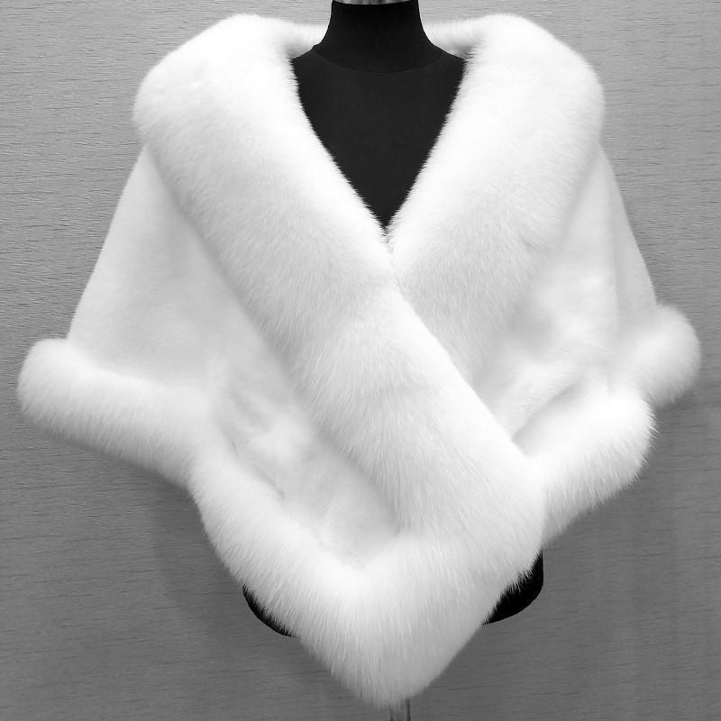 Imitated Mink Fox Fur Cape Coat Plus-sized Dress Shawl Limorista