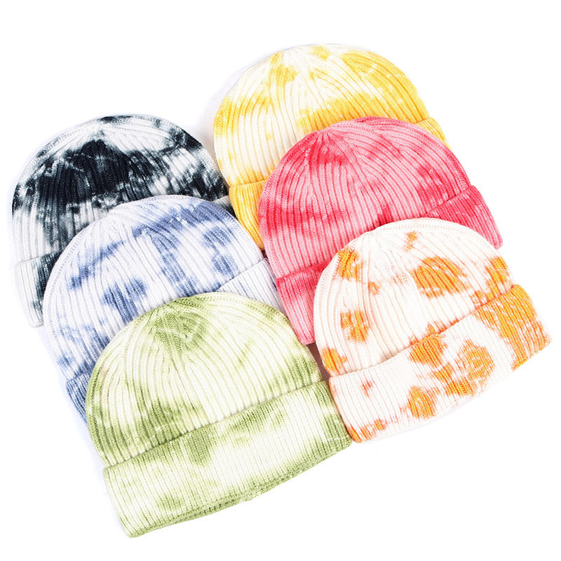 Tie-dye printed knitted hat Limorista