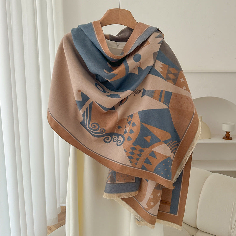 Retro High Sense Artificial Cashmere Scarf Limorista