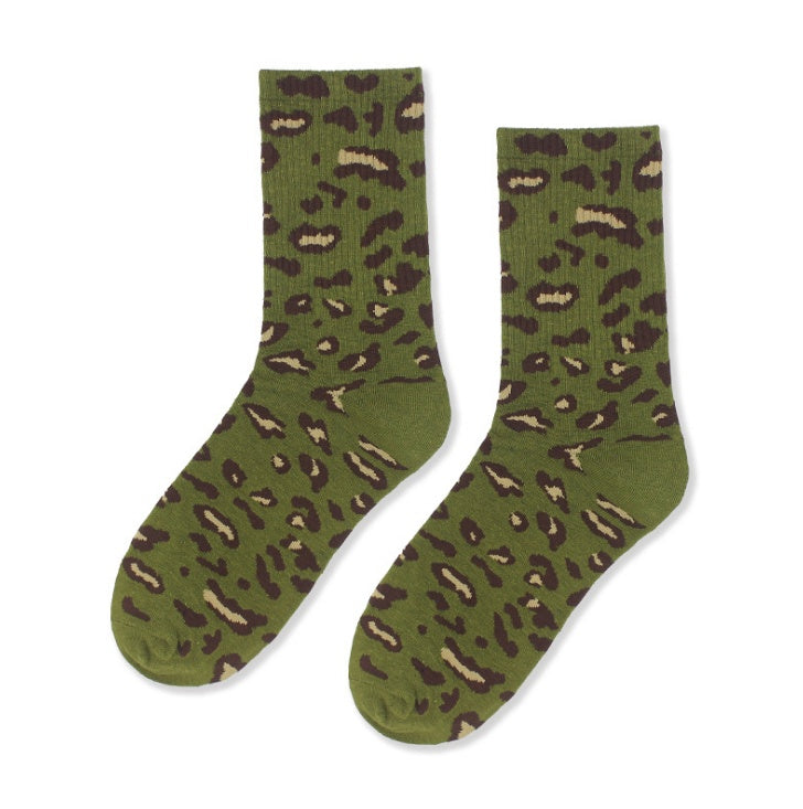 Leopard socks, female leopard, personality, tide, autumn and winter, Korean version, stockings Limorista