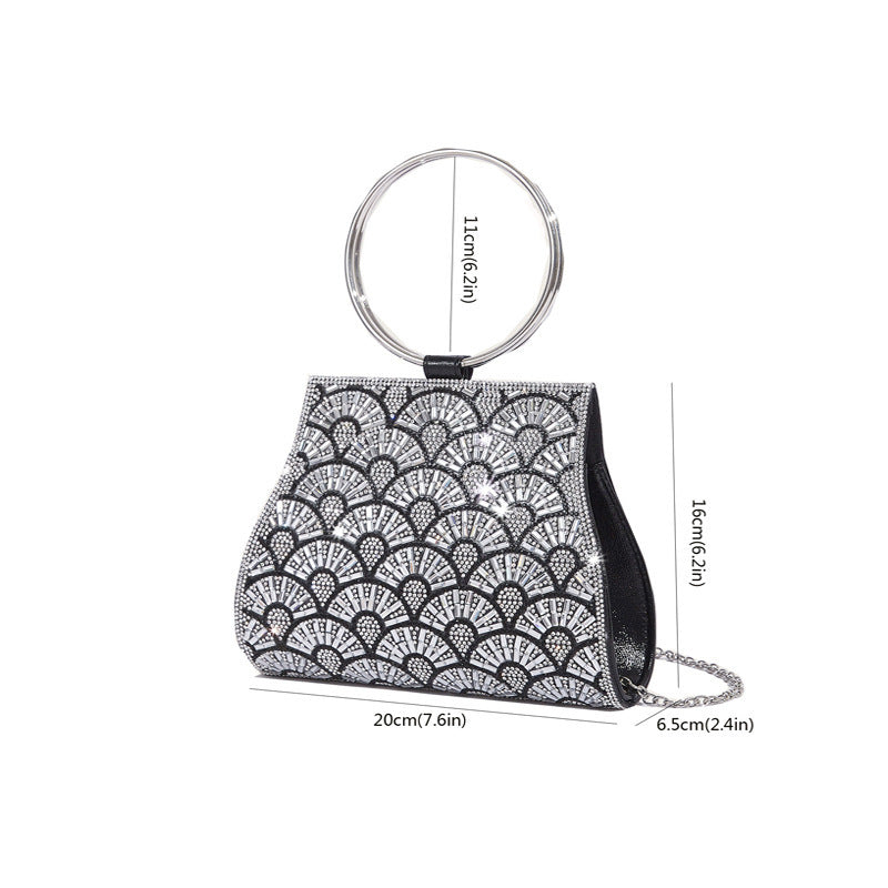 Dinner Bag Inlaid With Diamond PU European And American Chain Limorista