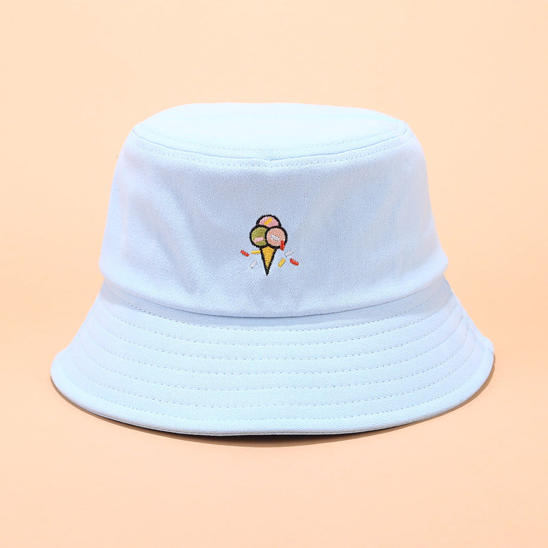Korean version of fun ice cream embroidery fisherman hat Limorista
