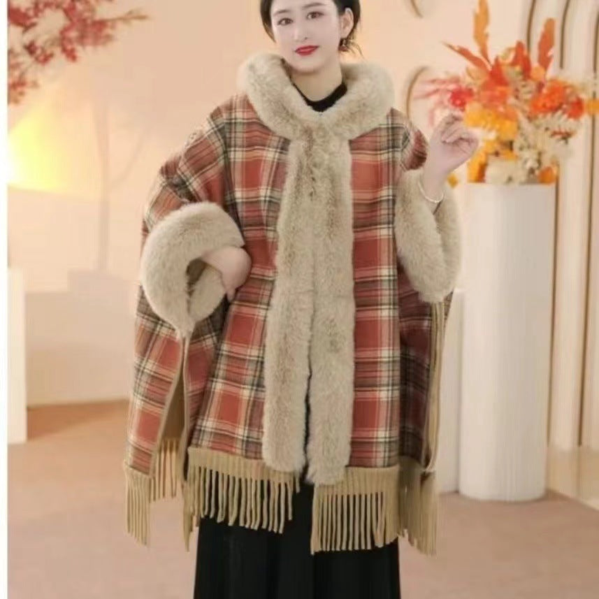 Maillard Plaid, Brushed Thickened Winter Shawl Limorista