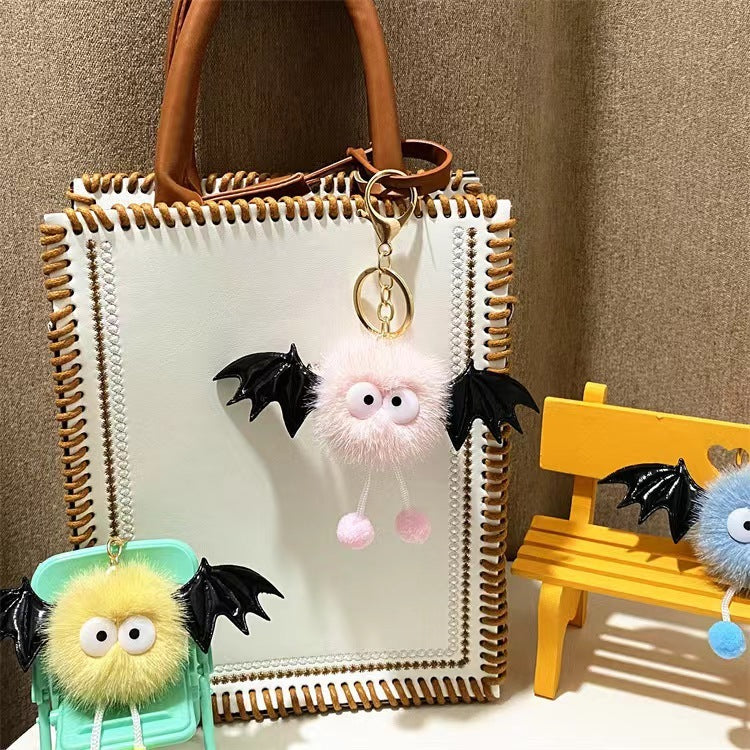Cute Funny Halloween Artificial Mink Hair Little Devil Package Pendant Limorista