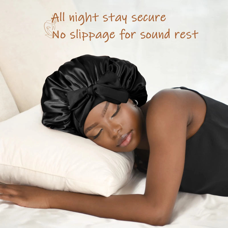 New Silk Bonnet For Sleeping Women Satin Bonnet Hair Bonnet Night Sleep Cap Scarf Wrap For Curly Hair With Tie Band For Curly Hair Limorista