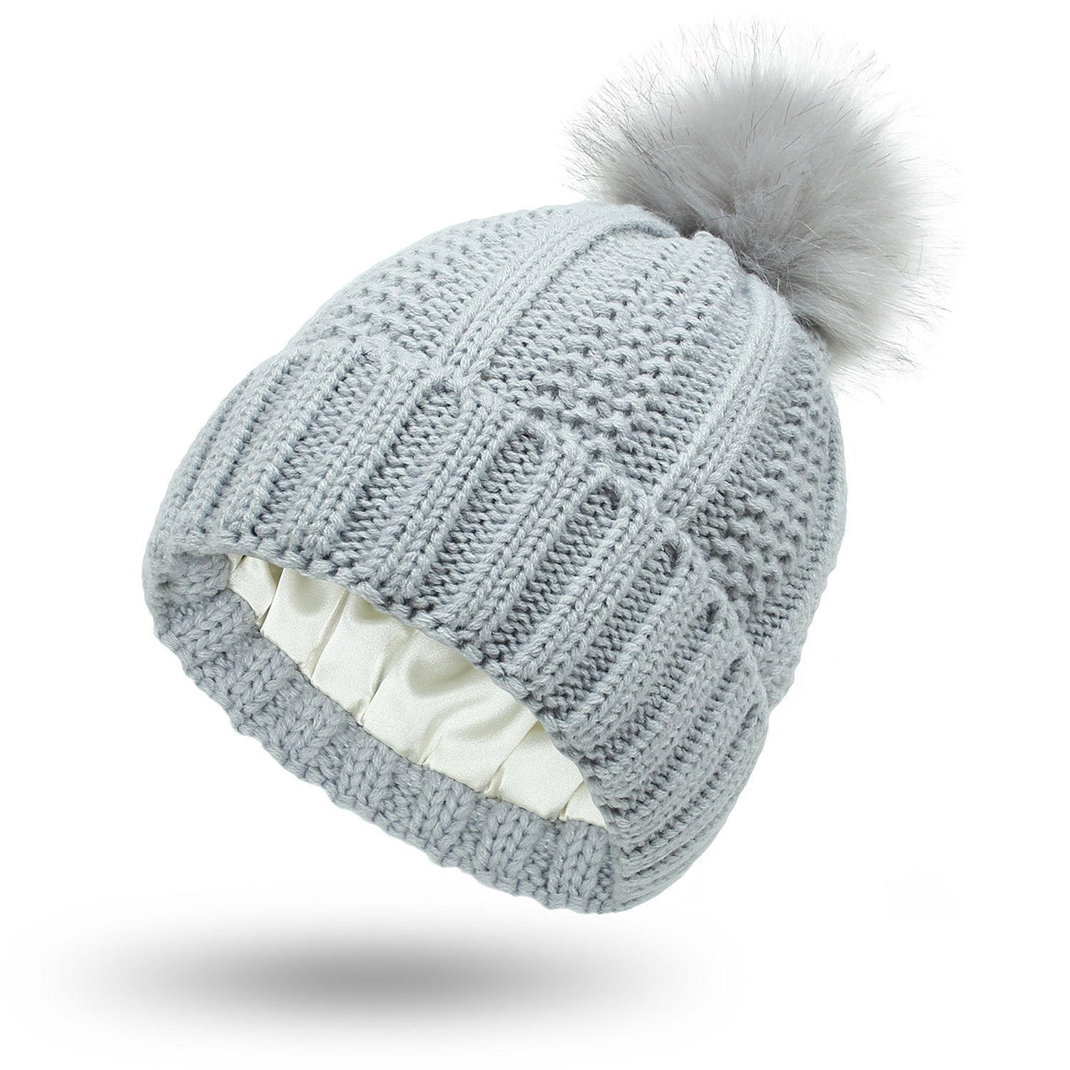 Woolen Cap Knitted Protection Hairstyle Silky Stretch Satin Knitted Hat Limorista