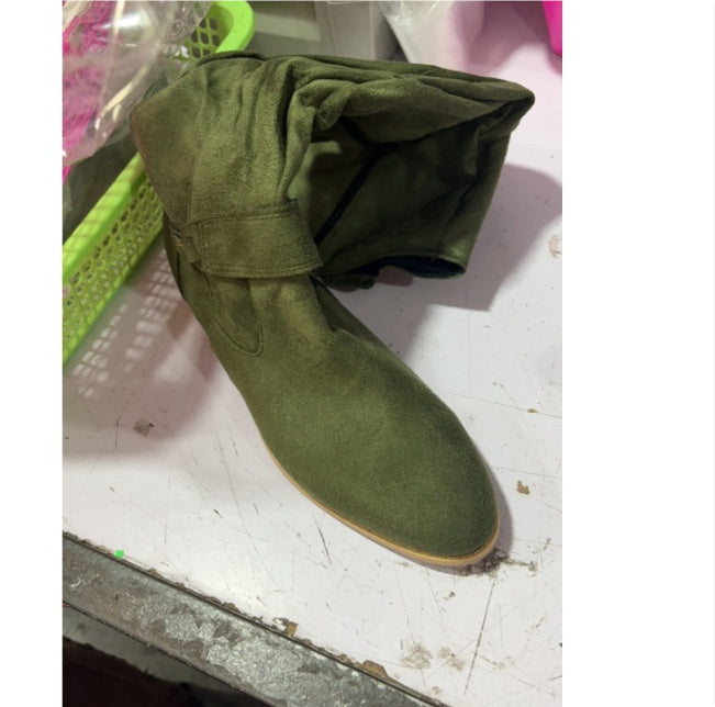 Autumn And Winter Low Heel Side Zipper Suede Women&