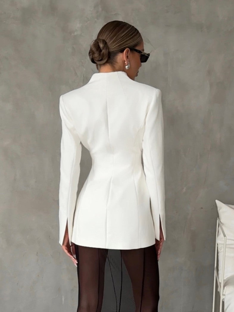 White Lapel Blazers Limorista