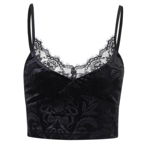 Personality Lace Suspender Top Crop Vest Limorista