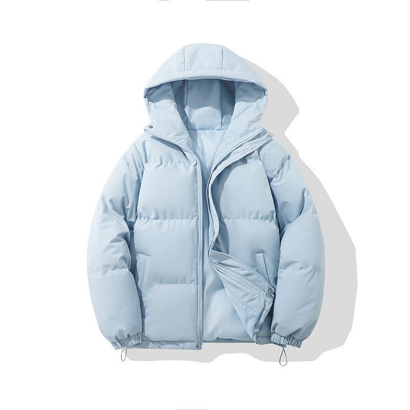 Zipper Solid Color Hooded Padded Jacket Limorista