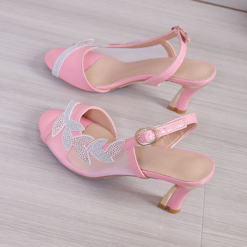 Summer New High Heel Sandals Stiletto Heel Rhinestone Buckle Sandals Fashion Sexy High Heels Limorista