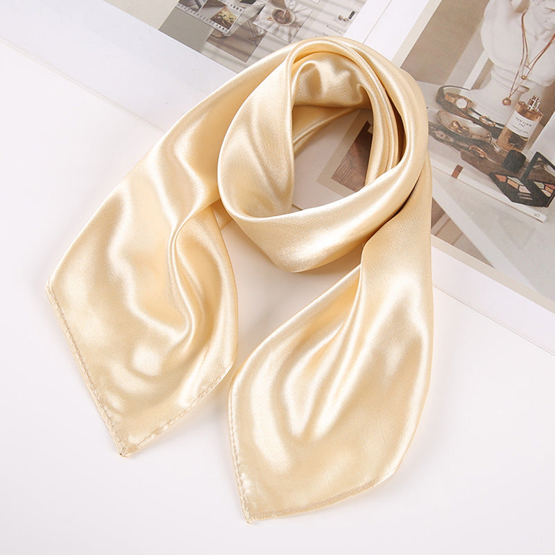 Solid Color Square Scarf Artificial Silk Small Square Towel Limorista