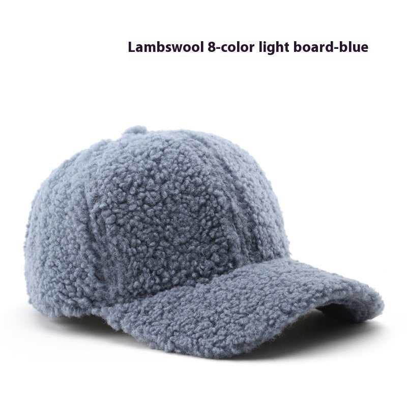 Baseball Cap Fashion Retro Solid Color Lamb Wool Curved Brim Limorista