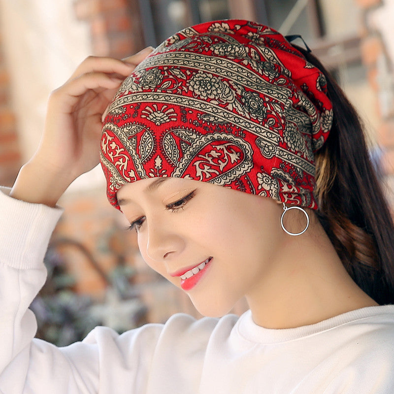 Head Ethnic Wind Series Korean Cashew Flower Bun Head Hat Limorista