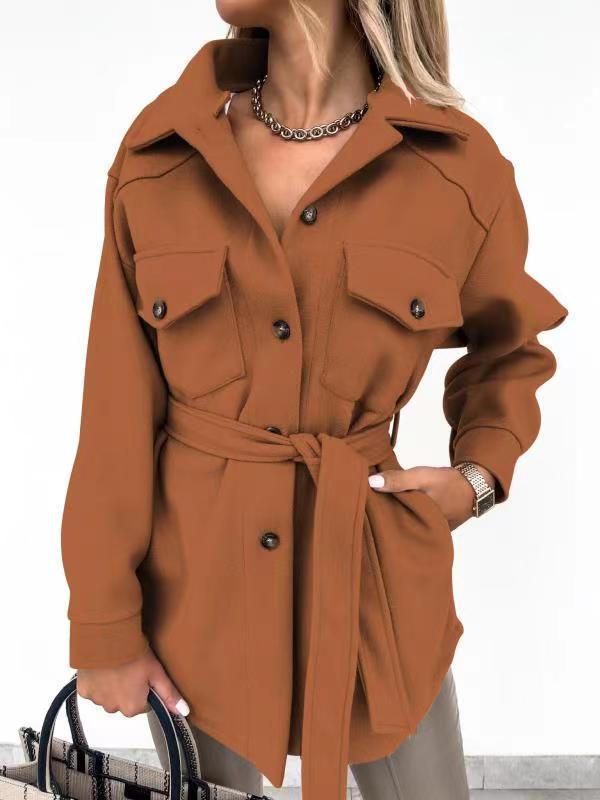 Fashionable Lace-up Small Fragrant Jacket With Pockets Limorista