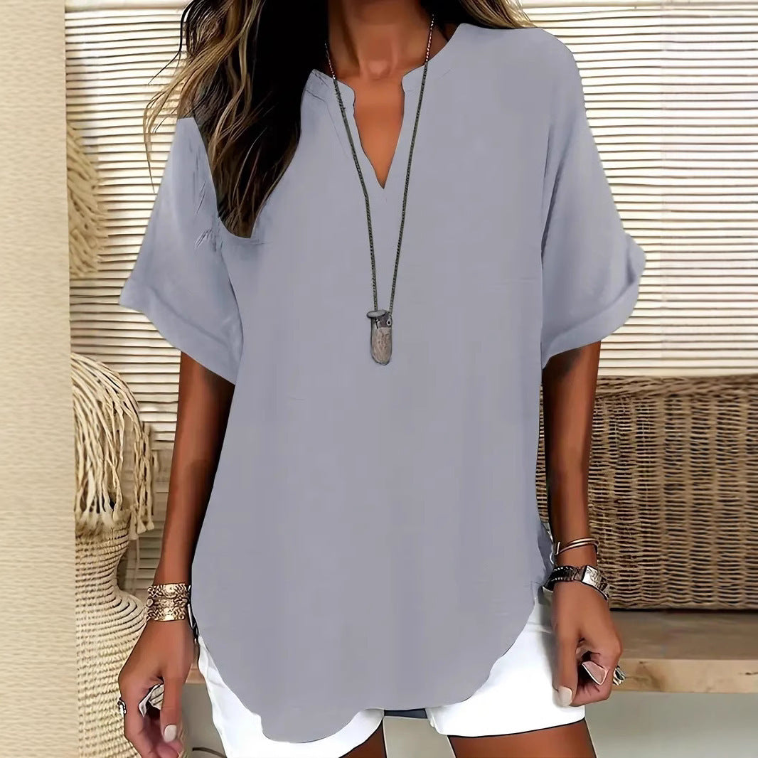 Summer Loose Solid Color Women&