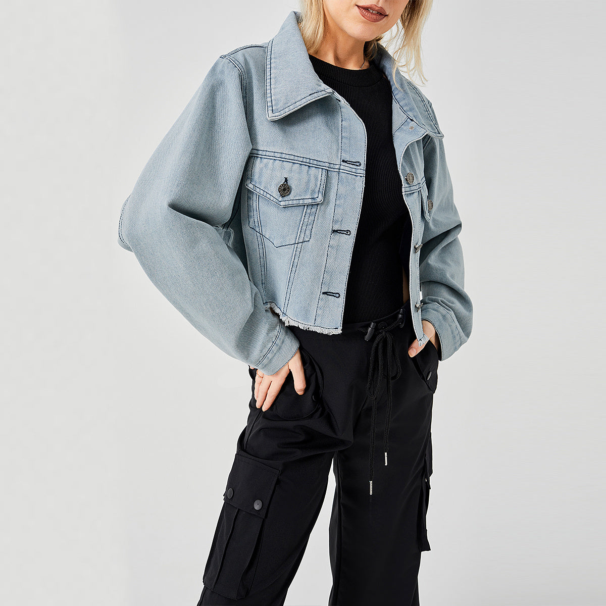The Raw Edge Design Is Retro And Loose With A Soft Denim Jacket Limorista