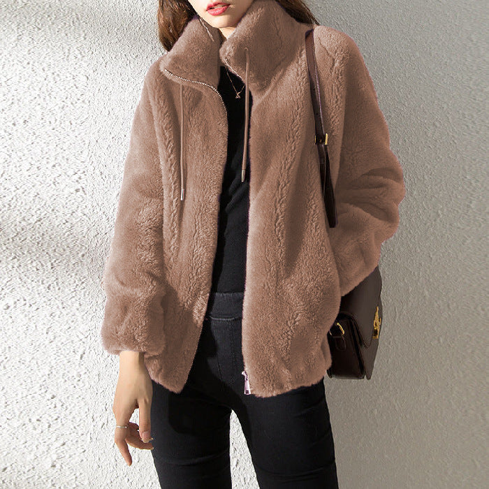 Sweater Elegant Cardigan Zipper Fleece Top Limorista